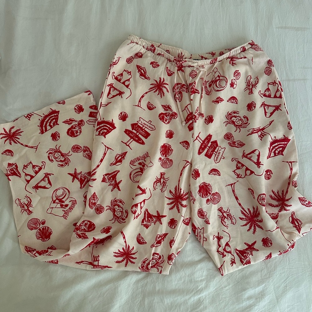 Wild Fable Pink and Cream Patterned Pants